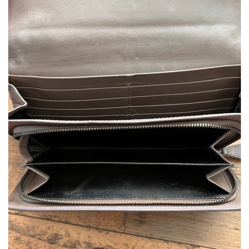 BOTTEGA VENETA Intreacciato Leather Continenta Wallet Brown/Gray W/COA and Box - Picture 2 of 16